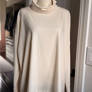 MarlaWynne Cream Turtleneck Long Sleeve Top